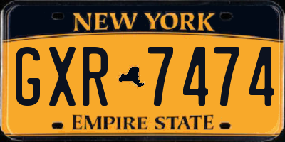 NY license plate GXR7474