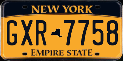 NY license plate GXR7758