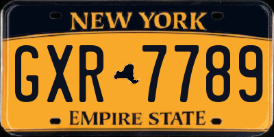 NY license plate GXR7789