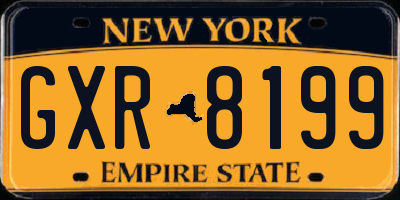 NY license plate GXR8199