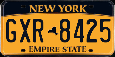 NY license plate GXR8425