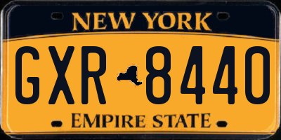 NY license plate GXR8440