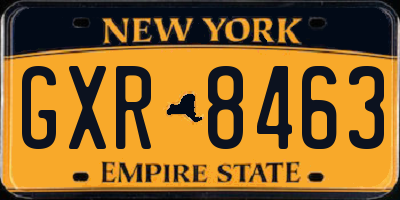 NY license plate GXR8463