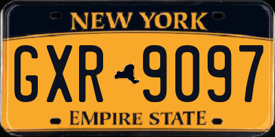 NY license plate GXR9097