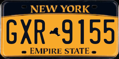 NY license plate GXR9155