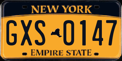 NY license plate GXS0147