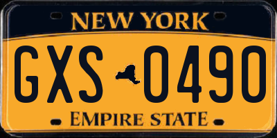 NY license plate GXS0490