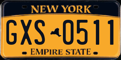 NY license plate GXS0511