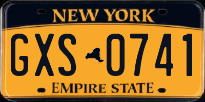 NY license plate GXS0741