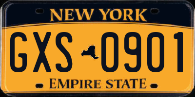 NY license plate GXS0901