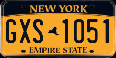 NY license plate GXS1051