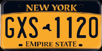 NY license plate GXS1120