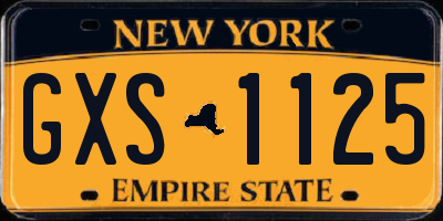 NY license plate GXS1125