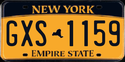 NY license plate GXS1159