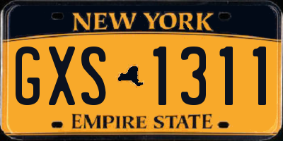 NY license plate GXS1311