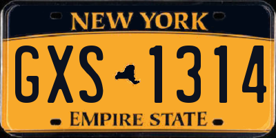 NY license plate GXS1314