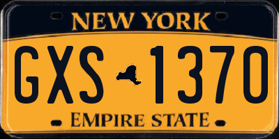 NY license plate GXS1370