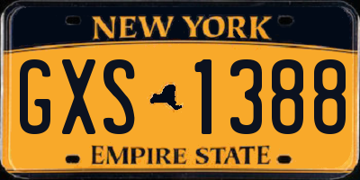 NY license plate GXS1388
