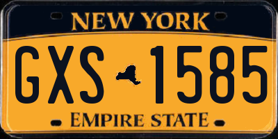 NY license plate GXS1585