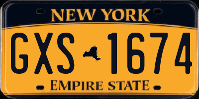 NY license plate GXS1674