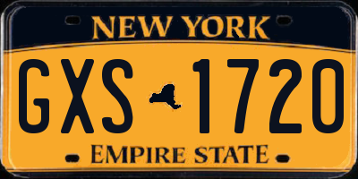 NY license plate GXS1720