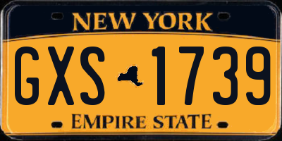 NY license plate GXS1739