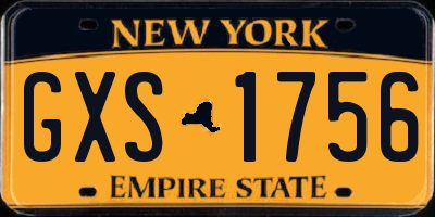 NY license plate GXS1756