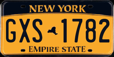 NY license plate GXS1782