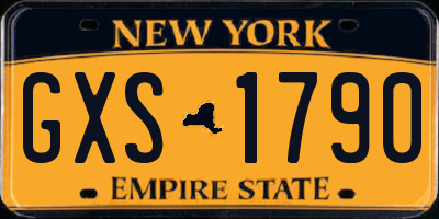 NY license plate GXS1790