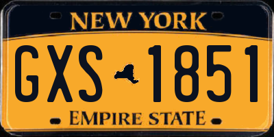 NY license plate GXS1851