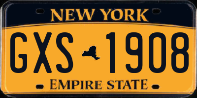 NY license plate GXS1908