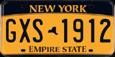 NY license plate GXS1912
