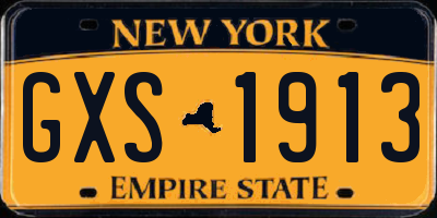 NY license plate GXS1913
