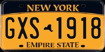 NY license plate GXS1918