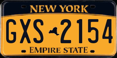 NY license plate GXS2154