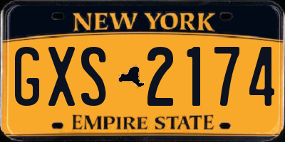 NY license plate GXS2174