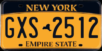 NY license plate GXS2512