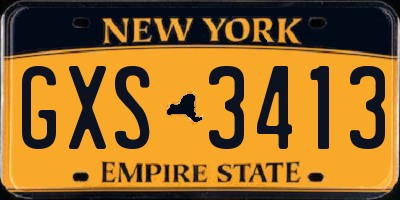 NY license plate GXS3413