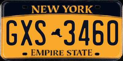 NY license plate GXS3460