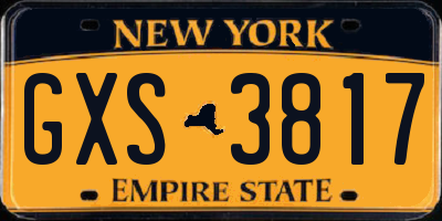 NY license plate GXS3817