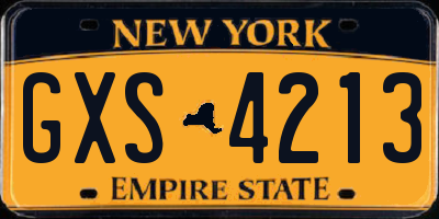 NY license plate GXS4213