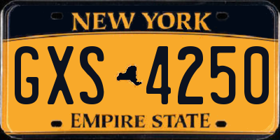 NY license plate GXS4250