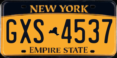 NY license plate GXS4537