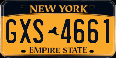 NY license plate GXS4661