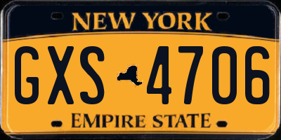 NY license plate GXS4706
