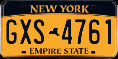 NY license plate GXS4761