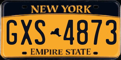 NY license plate GXS4873