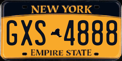 NY license plate GXS4888