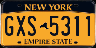 NY license plate GXS5311