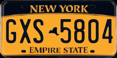 NY license plate GXS5804